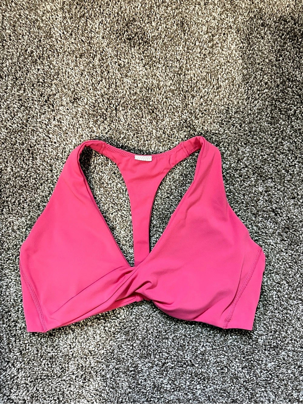 Fabletics Oasis Twist Medium Impact Sports Bra Pink